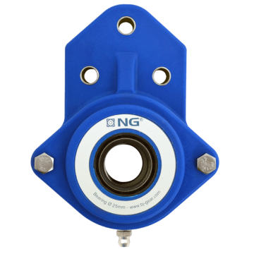 NG vandtæt flangeleje F3 Ø20, 2-huls, åbent dæksel, blå