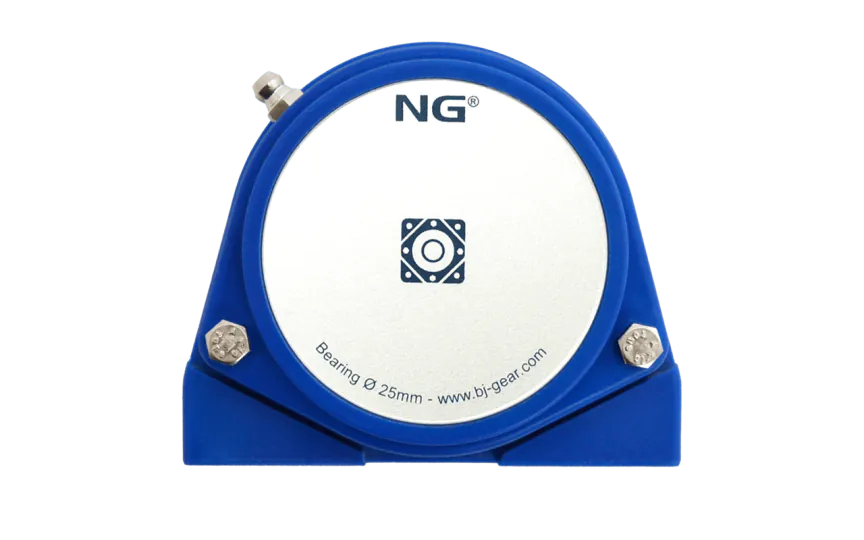 NG waterproof pillow block bearing with thread S2 Ø25, 2-bolt, closed cover, blue