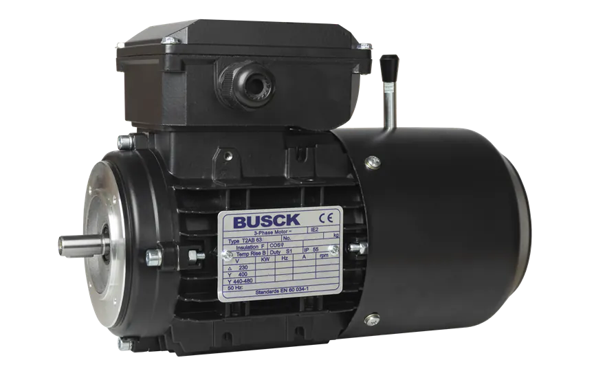 Busck AC-bremsemotor T2AB63B-2, 0.25kW, 2840RPM, 230/400V, 50Hz, aluminium