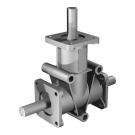 Poggi right angle gearbox 4033, R1:2, D1/2, Ø25f7, 3-way, Aluminium