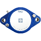 NG vandtæt flangeleje F2 Ø35, 2-huls, lukket dæksel, blå